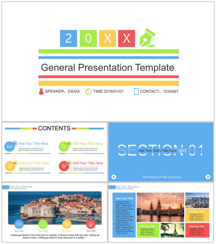 白色通用商务汇报演讲多彩通用PPT模板-办公资源网
