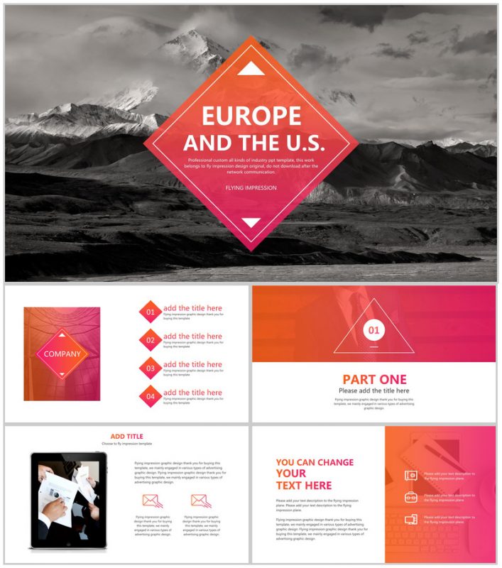 欧美风商务汇报演讲设计昌邑通用PPT模板-办公资源网