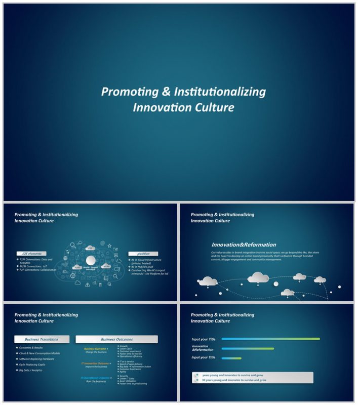 欧美小清新思想创新商务PPT模板-办公资源网