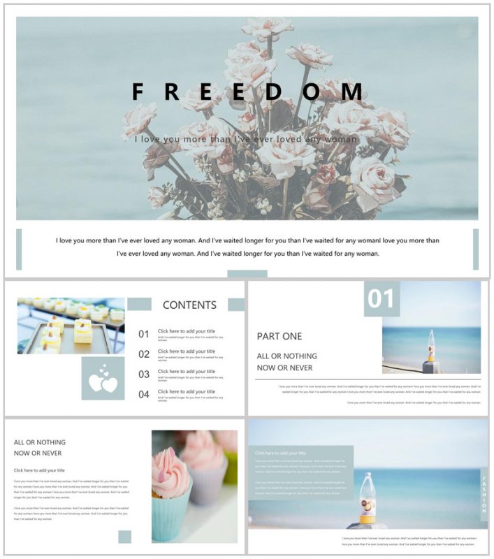 文艺唯美杂志风摄影集相册PPT模板-办公资源网