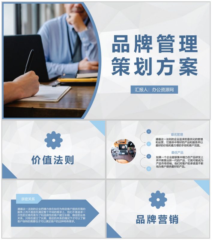 品牌管理策划方案总结品牌创意宣传推广演讲PPT模板-办公资源网