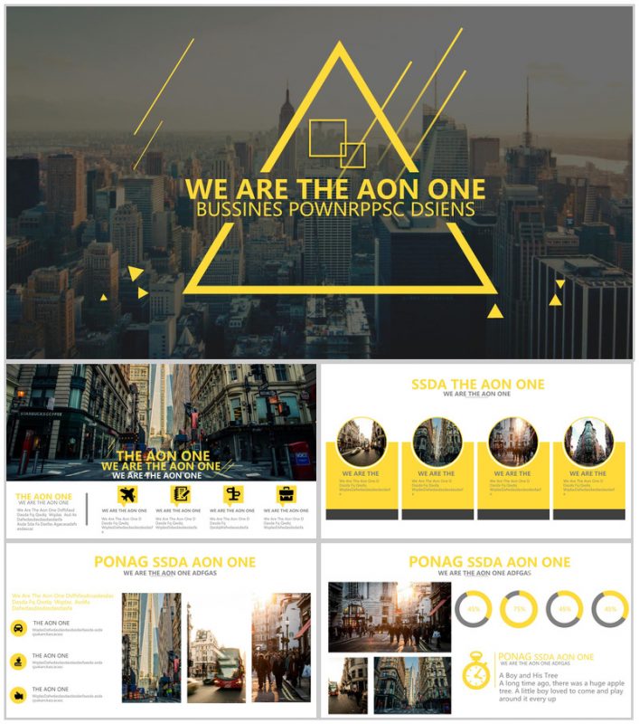 欧美商务大气扁平风格精品通用PPT模板-办公资源网