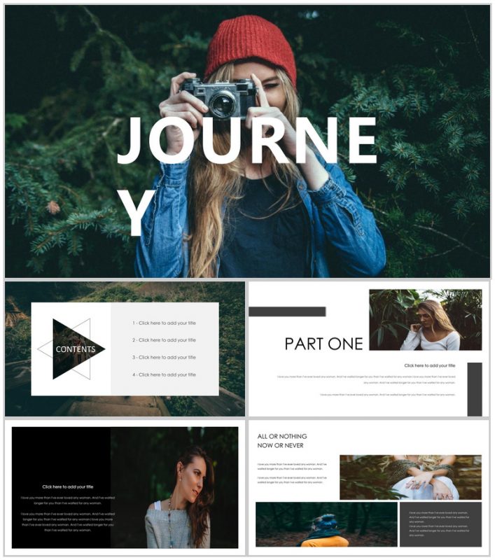 欧美杂志风时尚摄影素材相册作品集PPT模板-办公资源网