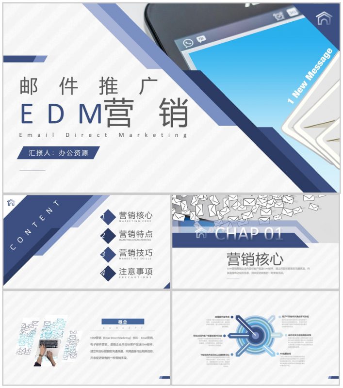产品推广与网络推广EDM邮件营销方案实施PPT模板-办公资源网
