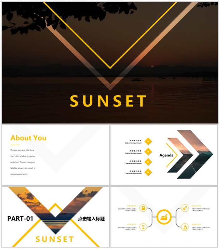 欧美杂志风旅行画册旅游景点宣传介绍PPT模板-办公资源网
