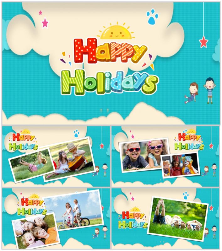 玩转暑假主题相册PPT模板-办公资源网