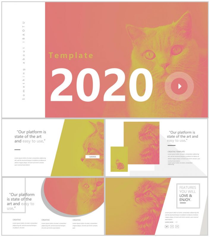 简约朦胧感精美工作汇报PPT模板-办公资源网