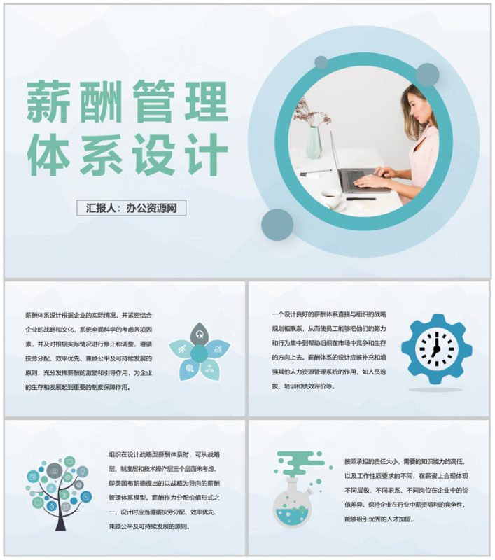 人事部门薪酬管理体系设计企业人力资源规划PPT模板-办公资源网