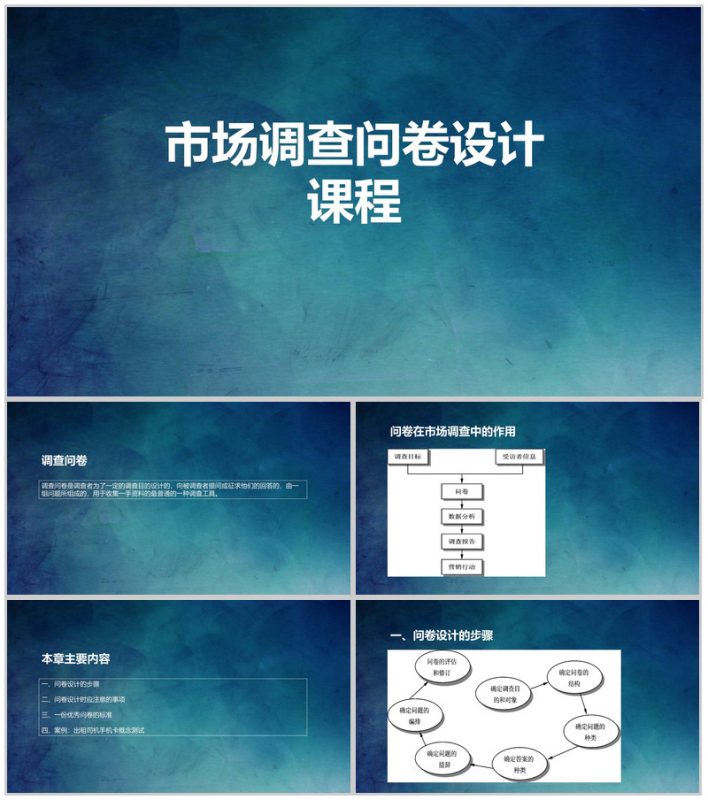 大气市场分析调查问卷课程培训汇报PPT模板-办公资源网
