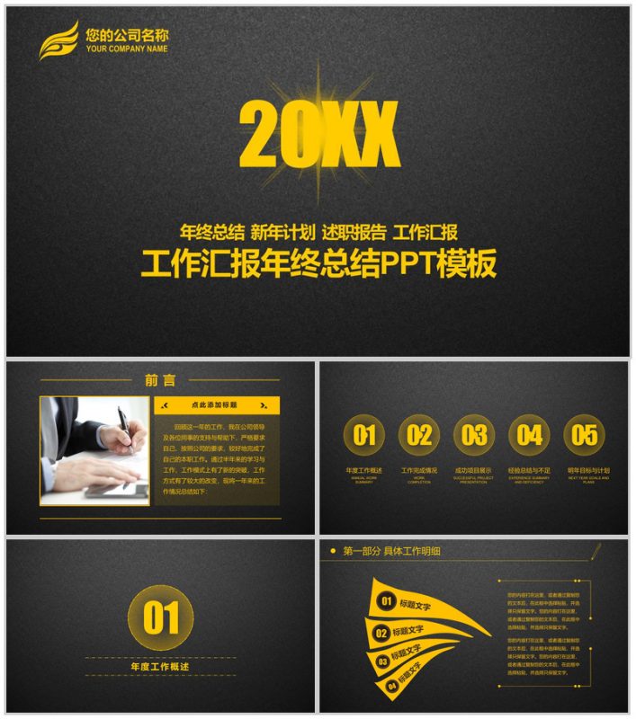 黑金大气述职报告工作汇报年终总结PPT模板-办公资源网