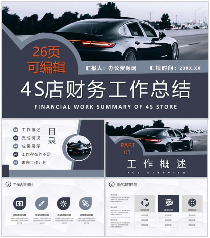 销售数据分析汽车行业4s店财务培训工作总结PPT模板-办公资源网