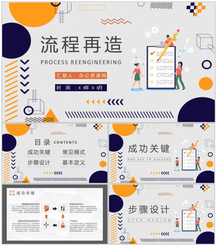 业务流程管理知识学习汇报流程再造论文总结PPT模板-办公资源网