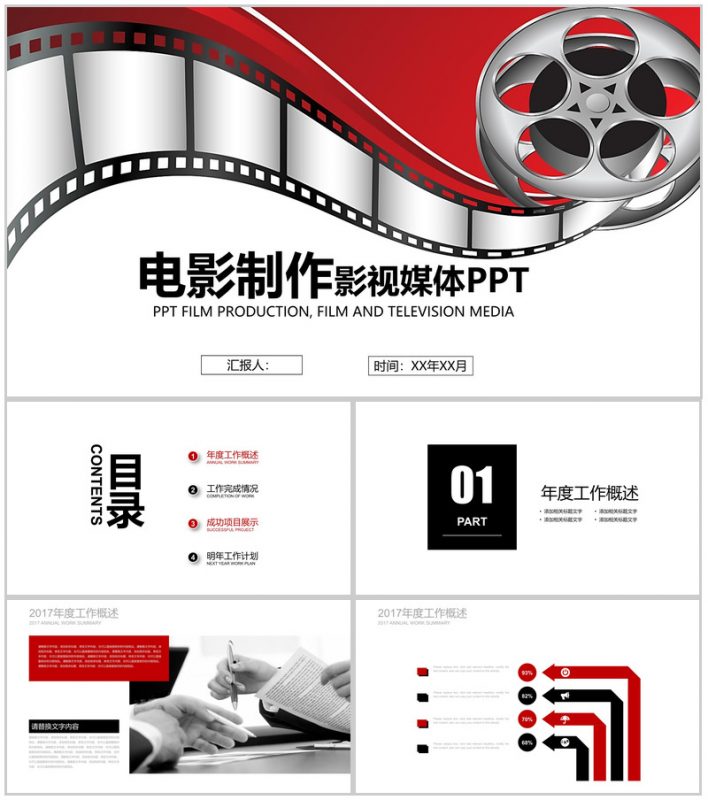 电影制作年度工作汇报PPT模板-办公资源网