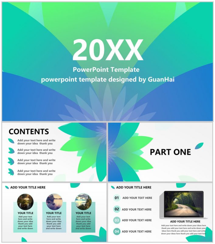 清新风景旅游通用PPT模板-办公资源网