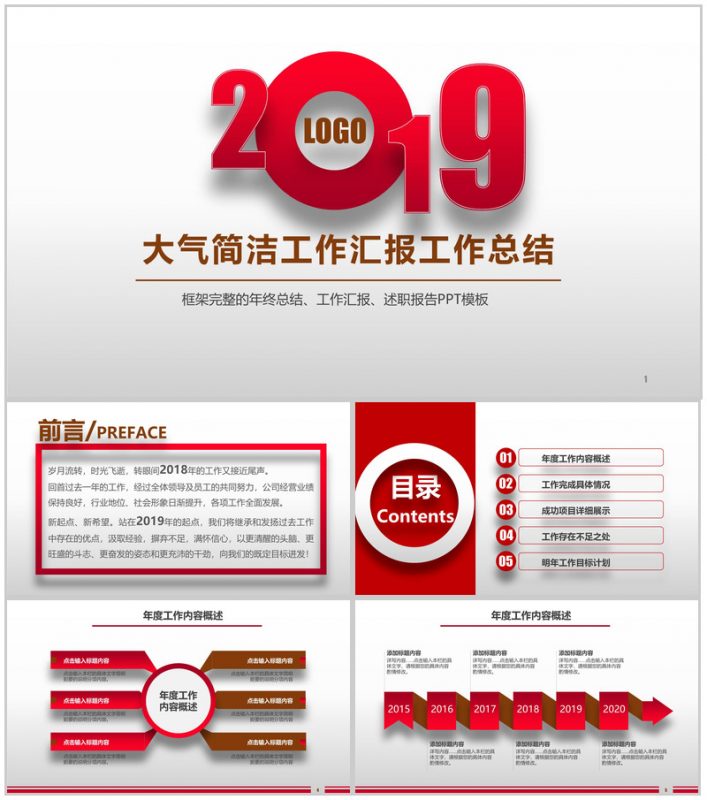 大气简洁工作汇报工作总结PPT模板-办公资源网