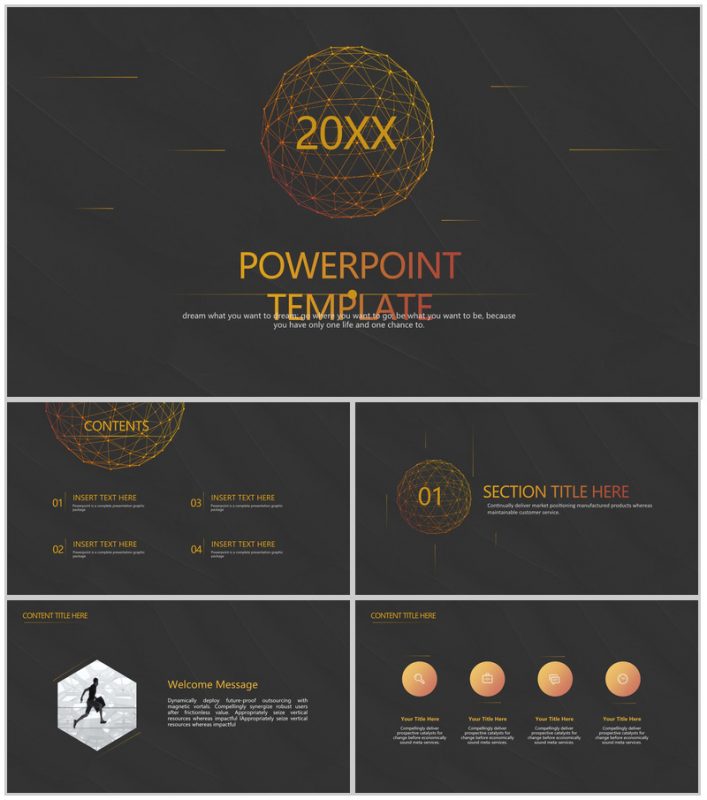 黑底金色科技风企业宣传商业融资PPT模板-办公资源网