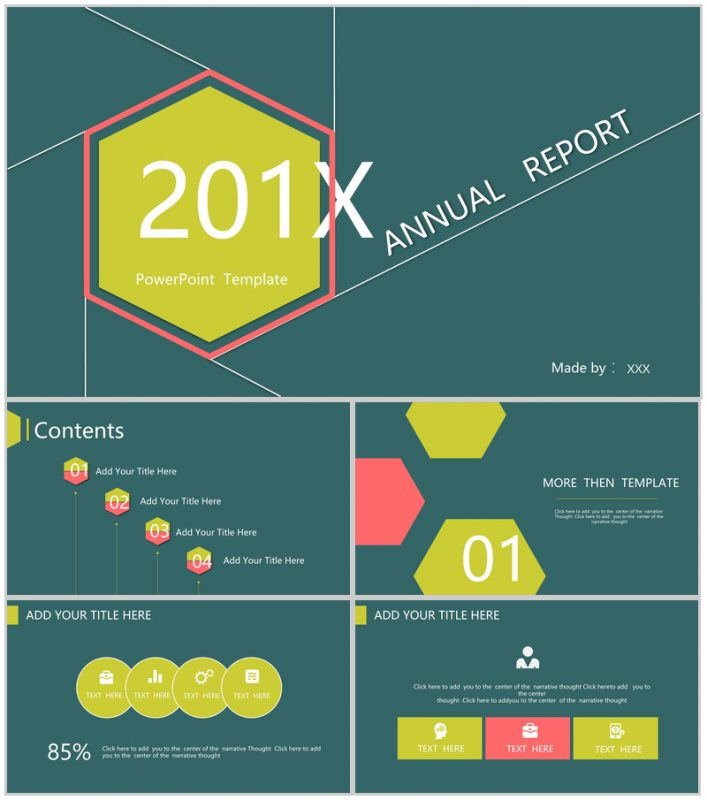 动漫绿色商务汇报企业报告商务PPT模板-办公资源网