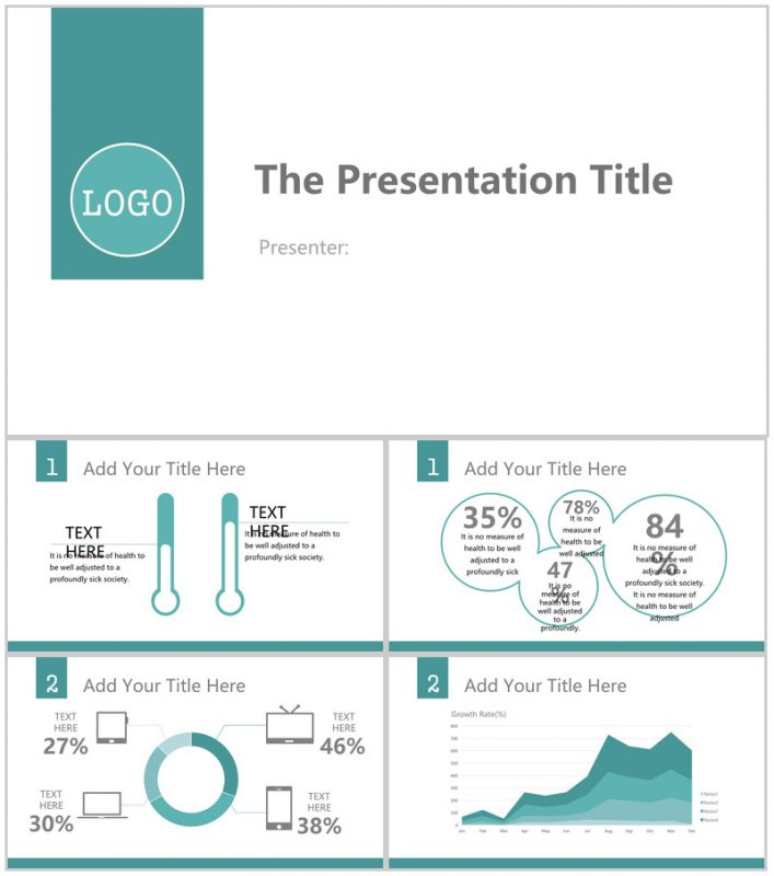 白色多彩商务扁平商务通用PPT模板-办公资源网