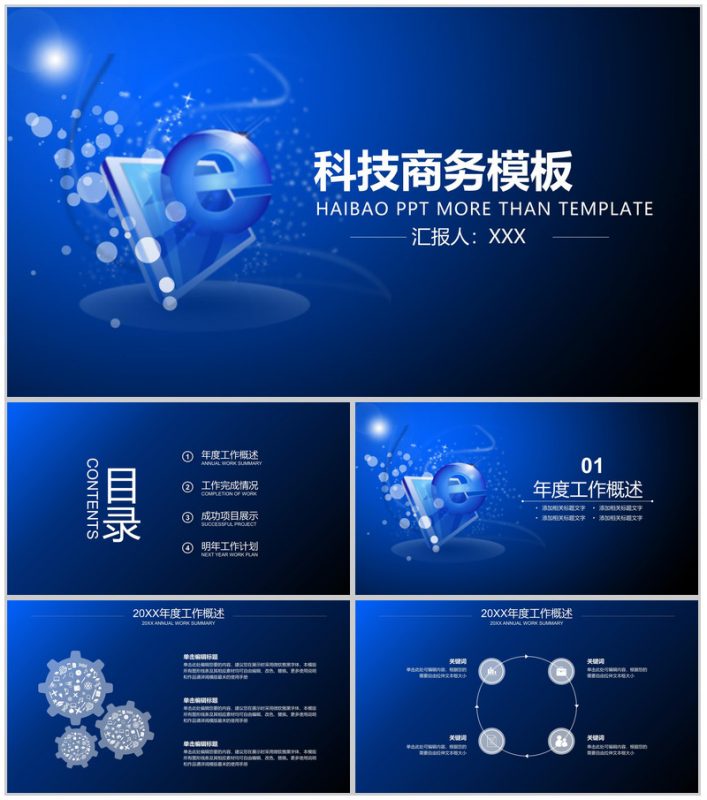 蓝色大气商务科技年度工作总结PPT模板-办公资源网