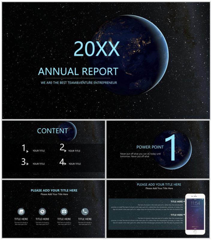 深邃星空互联网工作通用PPT模板-办公资源网