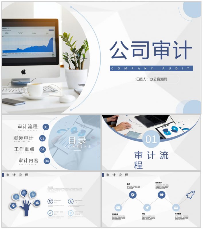 企业投资货币财务资金公司审计项目专用PPT模板-办公资源网