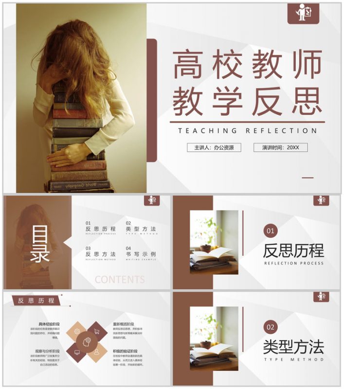 英语教师教学教案设计反思听课评课结果汇报PPT模板-办公资源网