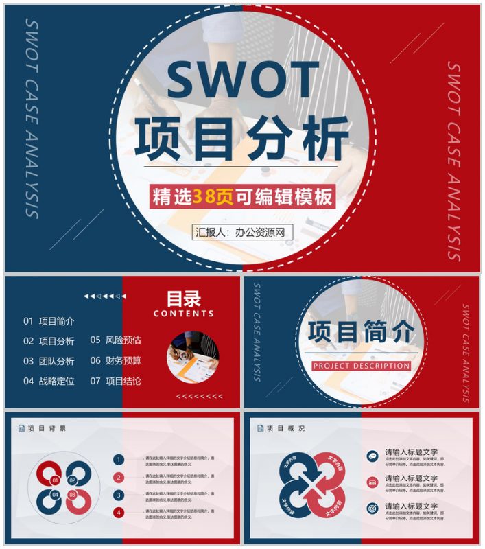 企业部门SWOT案例分析模板公司发展情况战略分析总结汇报PPT模板-办公资源网