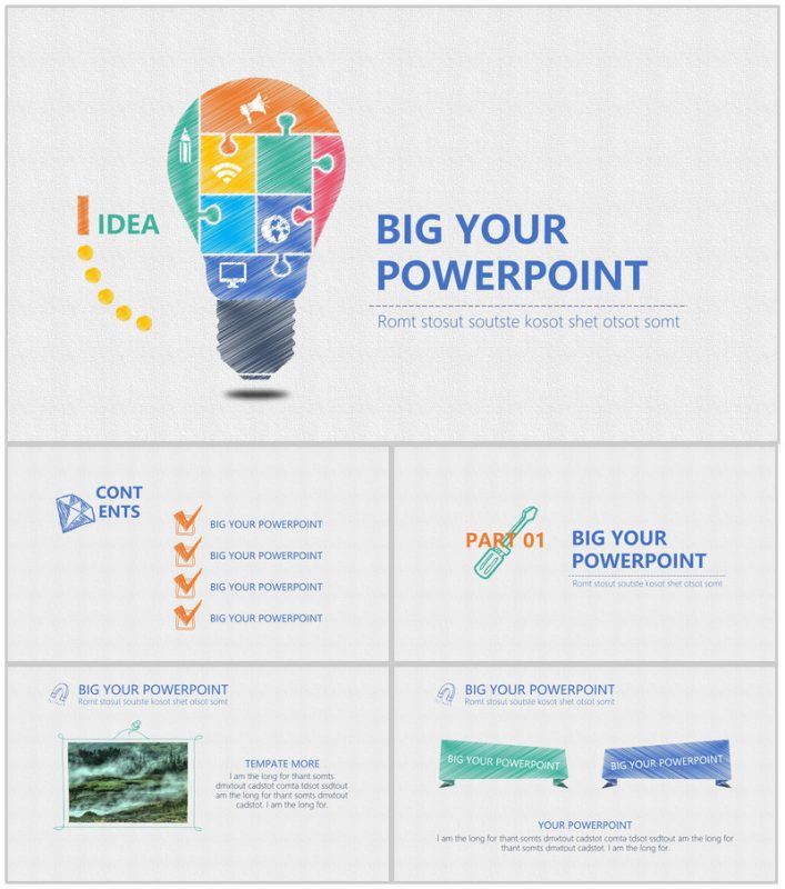 大气欧美手绘商务毕业论文答辩PPT模板-办公资源网