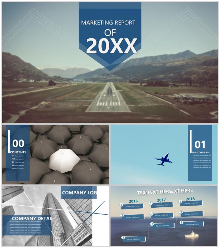 奔跑希望商务总结欧美风格多系列通用PPT素材-办公资源网