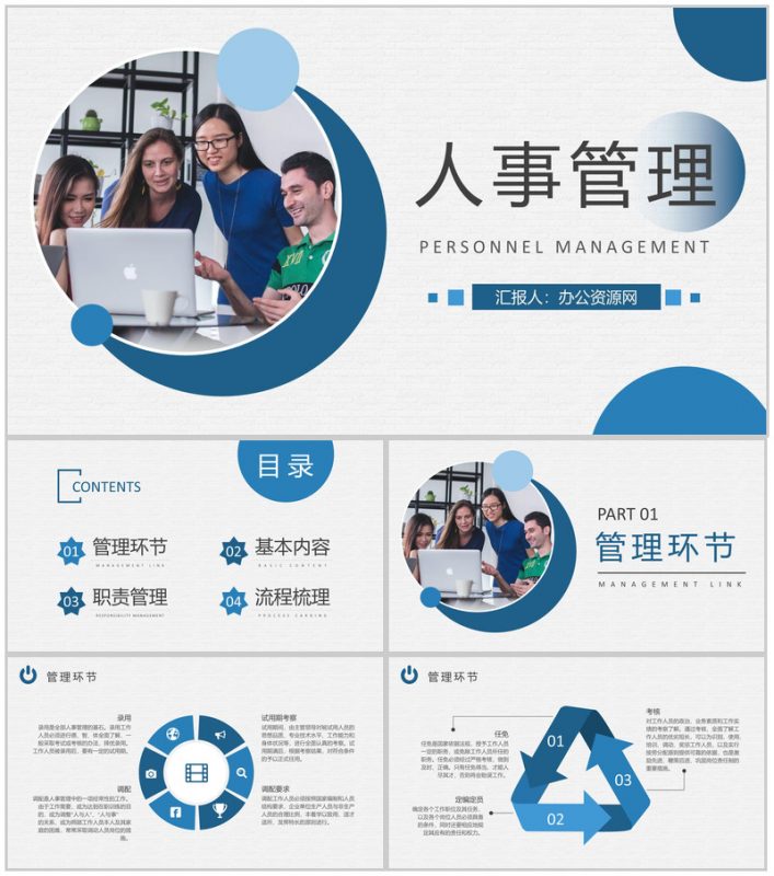 企事业单位行政人事部工作总结汇报人事管理规划方案PPT模板-办公资源网