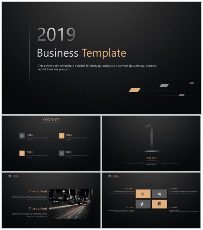 大气黑色典雅动态商务通用PPT模板-办公资源网