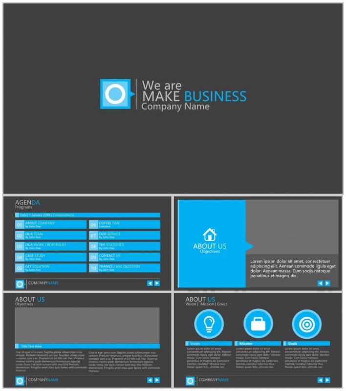 扁平风格商务演讲汇报通用PPT模板-办公资源网
