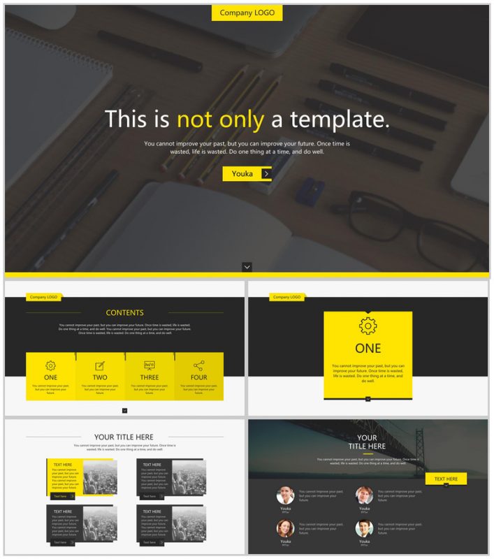 办公用品欧美杂志风企业宣传PPT模板-办公资源网