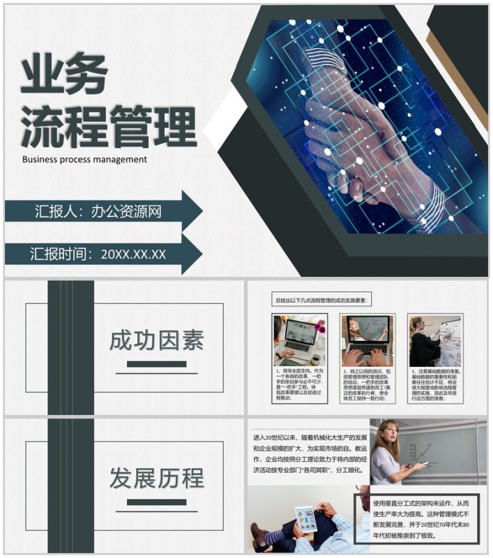 企业部门业务流程优化供应商物料管理入职管理PPT模板-办公资源网