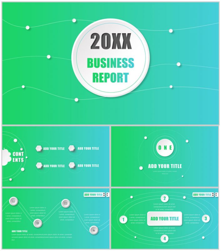 绿色扁平商务通用大气PPT模板-办公资源网