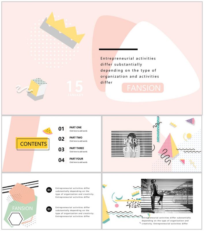 简约可爱少女风通用PPT模板-办公资源网