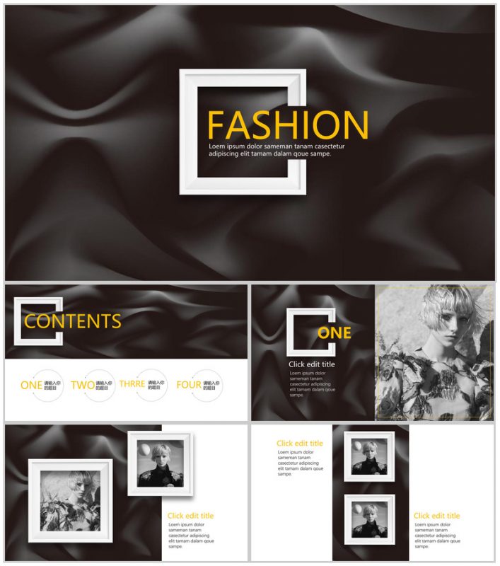 欧美风时尚品牌宣传动态PPT模板-办公资源网