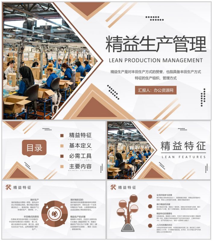 工厂生产车间品质管理工作汇报精益生产管理计划方案PPT模板-办公资源网