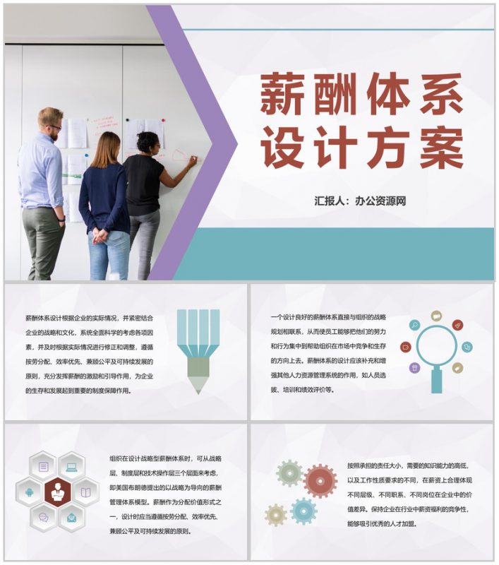 公司薪酬体系设计方案总结部门员工激励机制介绍PPT模板-办公资源网