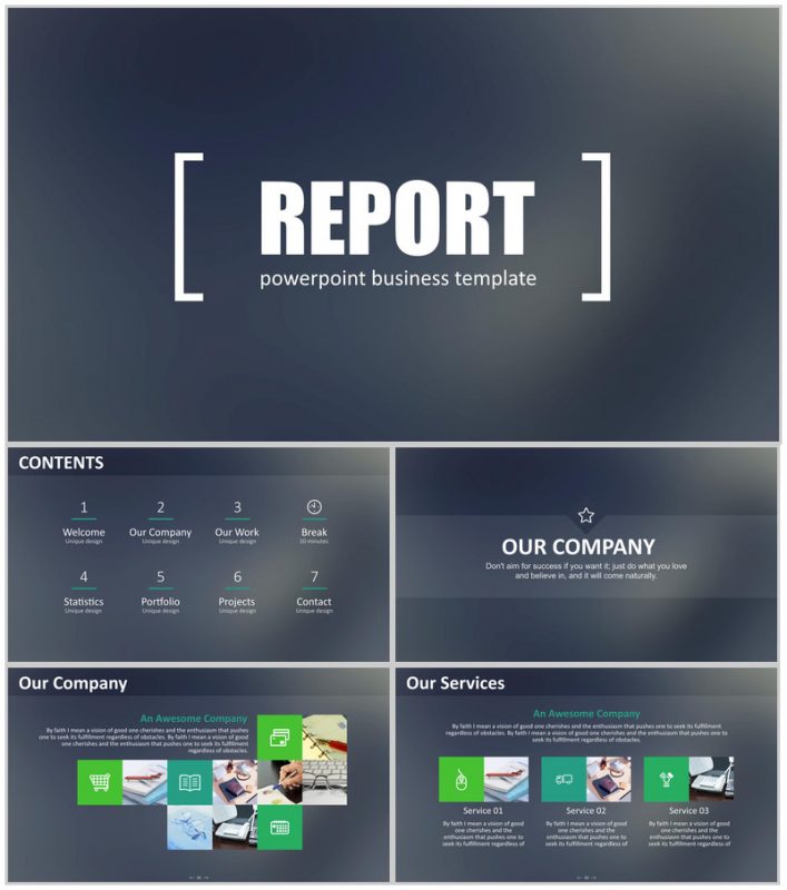 欧美商务风黑色大气企业规划总结PPT模板-办公资源网