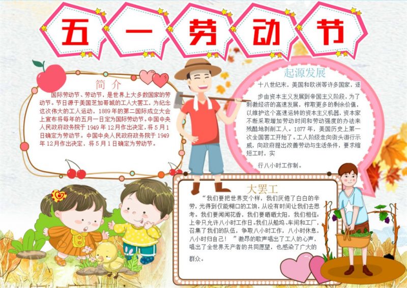 五一劳动节劳动宣传手抄报Word模板-办公资源网