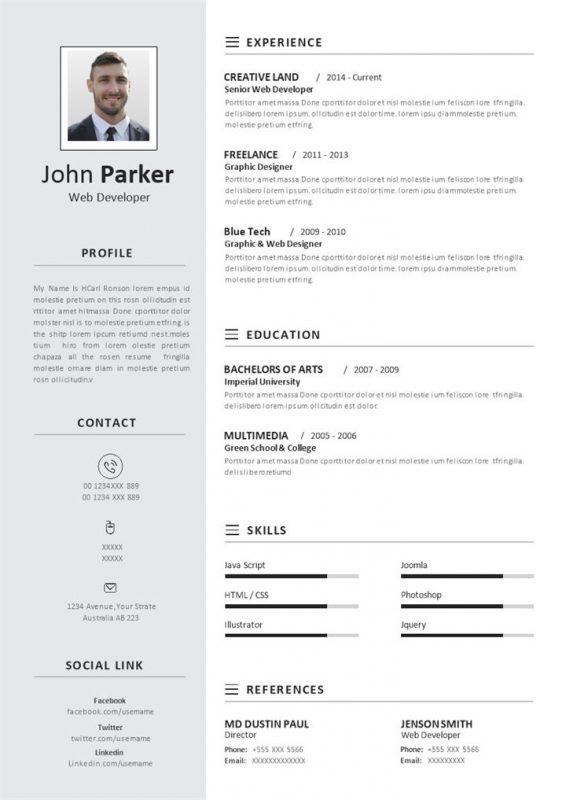 网站开发网络开发员个人英文版求职简历Word模板-办公资源网