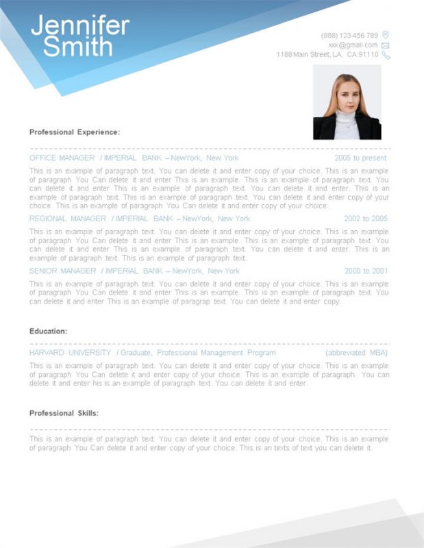 简约风办公室经理办公室主任通用求职简历个人简历自荐信Word模板-办公资源网