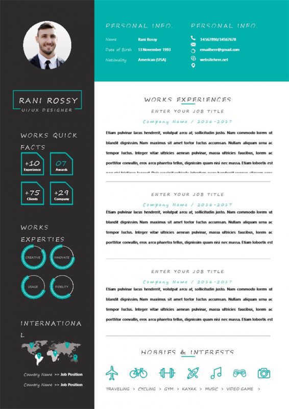UI设计师UX设计师通用的求职简历自荐信个人简历Word模板-办公资源网