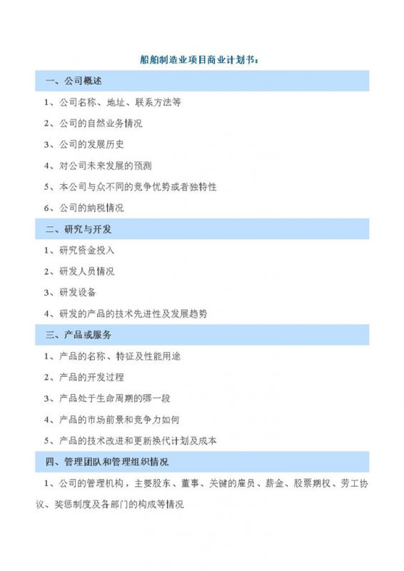 船舶制造业项目商业计划书Word模板-办公资源网