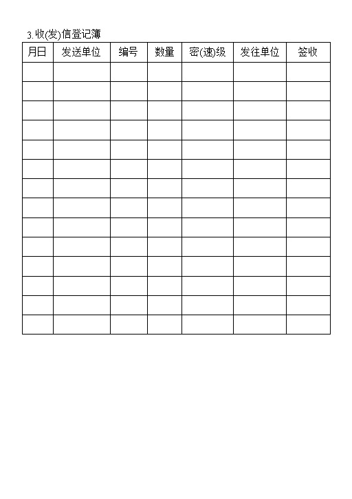 企业公司职工收发信登记表范本Word模板-办公资源网