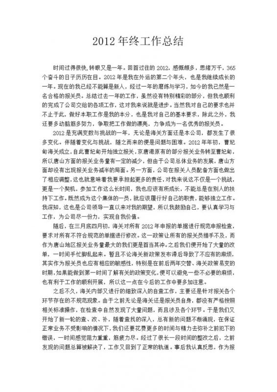 年终工作总结个人总结报告word模板-办公资源网