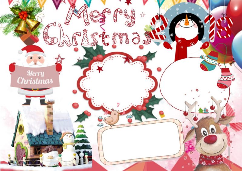 卡通圣诞节小报word手抄报模板-办公资源网