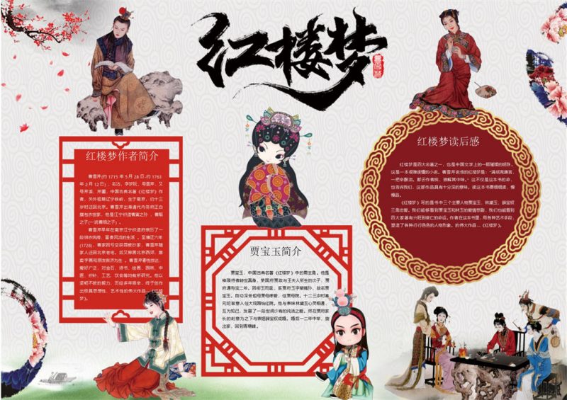 红楼梦手抄报Word模板-办公资源网
