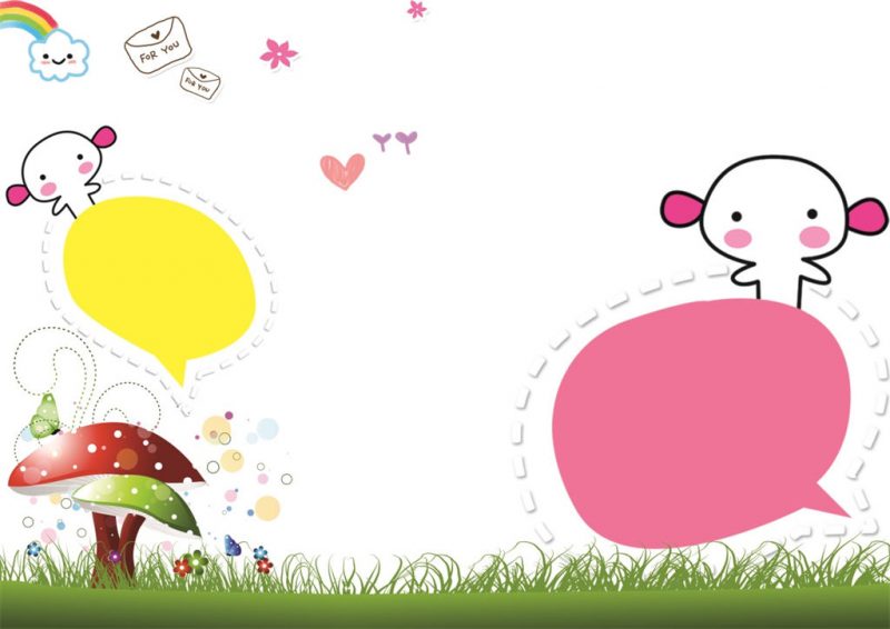 白色卡通元旦英语手抄报Word模板-办公资源网